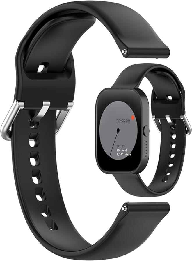 LOKEKE Compatible with CMF Watch Pro(D395) Replacement Band - 22mm Replacement Silicone Wrist Watch Band Strap Compatible with CMF Watch Pro(D395)(Black)